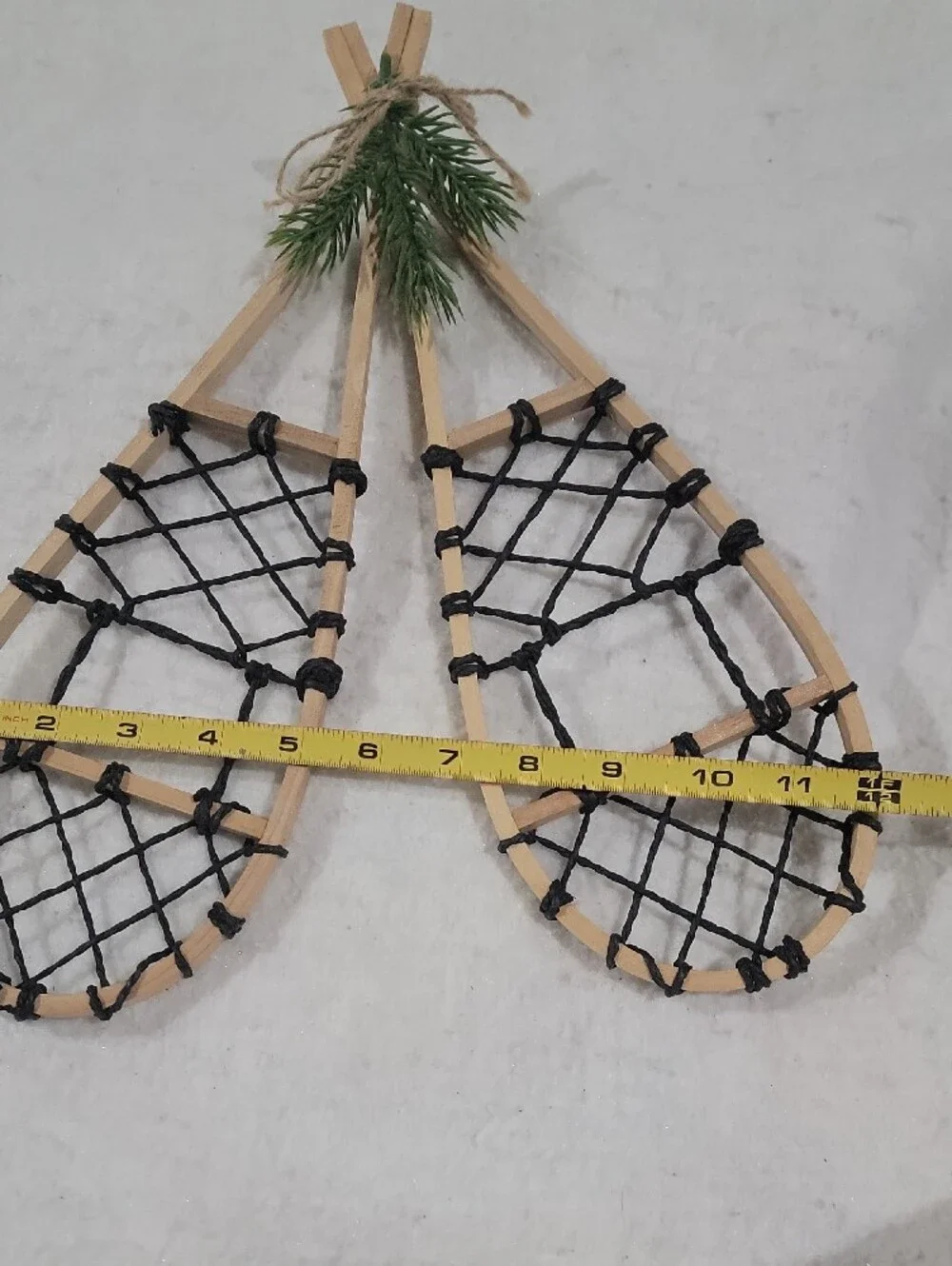 Rustic Black and Natural Snowshoe Wall Accent Winter Holiday